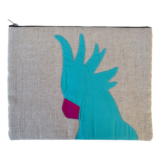 Cockatoo Laptop Sleeve in Aqua Bags and purses WEFTshop 