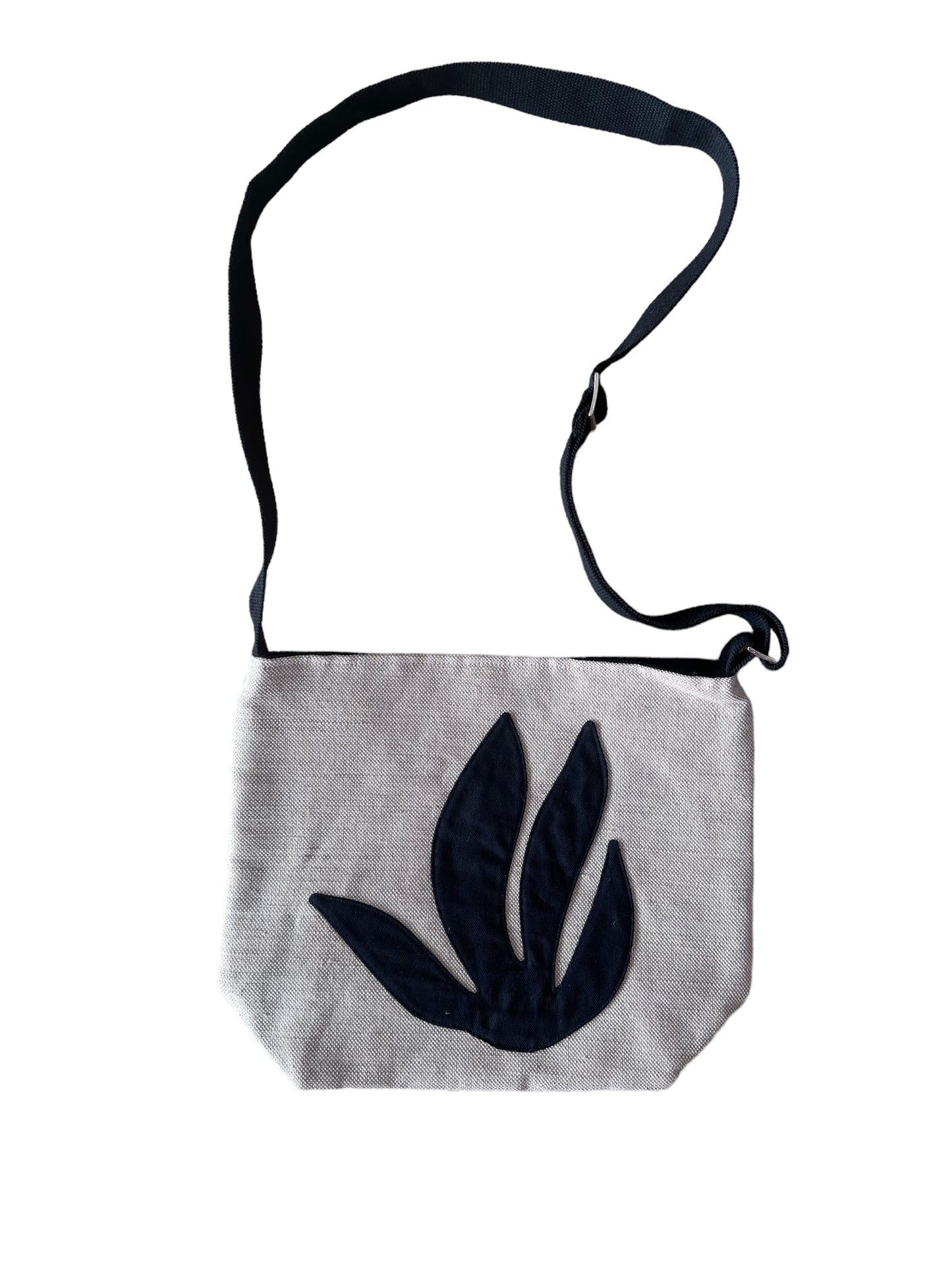 Botanical Crossbody Shoulder Bag in Black