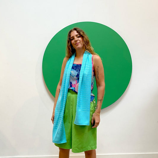 Mie Meh Scarf, Hand-Loomed - Sea Scarves and shawls WEFTshop