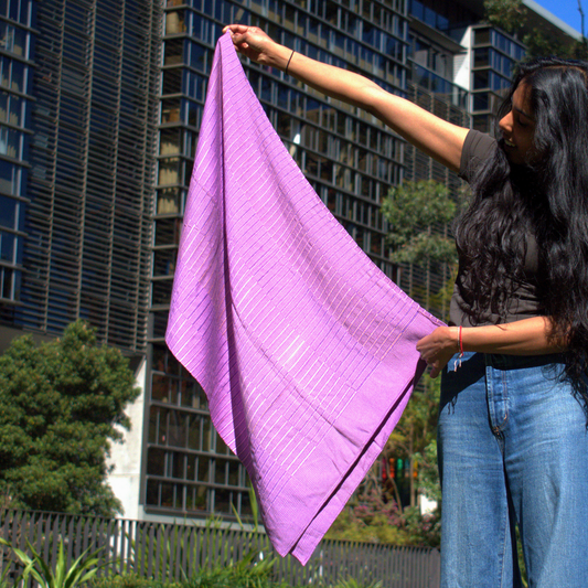 Mie Meh Shawl, Hand-Loomed - Lavender