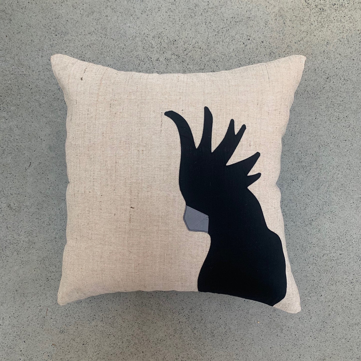 Cockatoo Cushion in Black