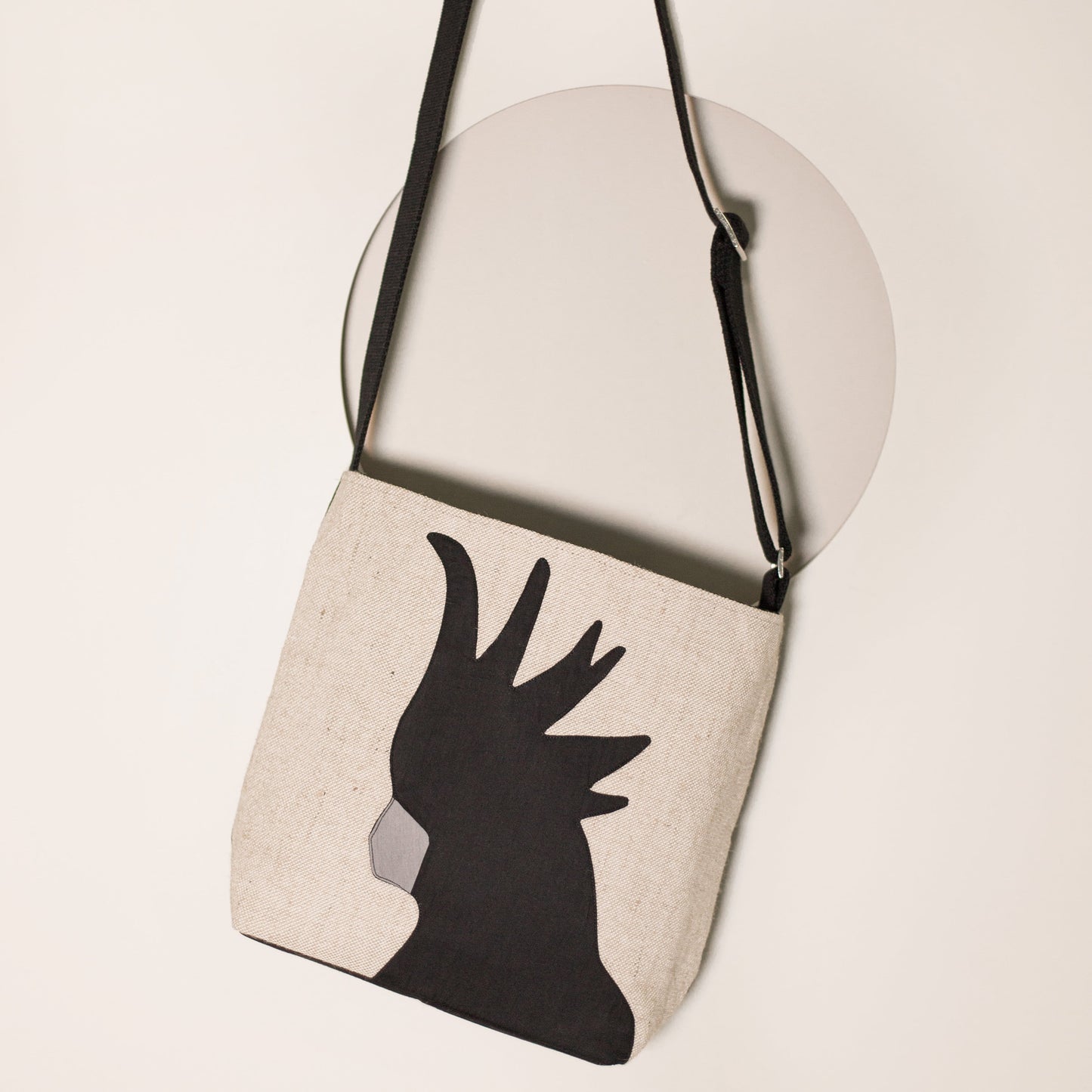 Cockatoo Crossbody Shoulder Bag in Black