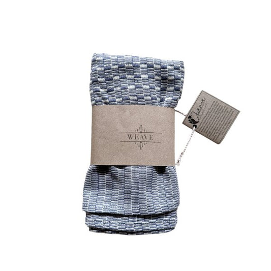 Mie Meh Scarf, Hand Loomed WEFTshop Blue/Grey 