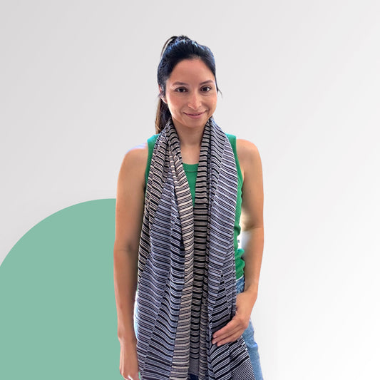 Mie Meh Shawl, Hand-Loomed Scarves and shawls WEFTshop Light Purple | Soft Grey