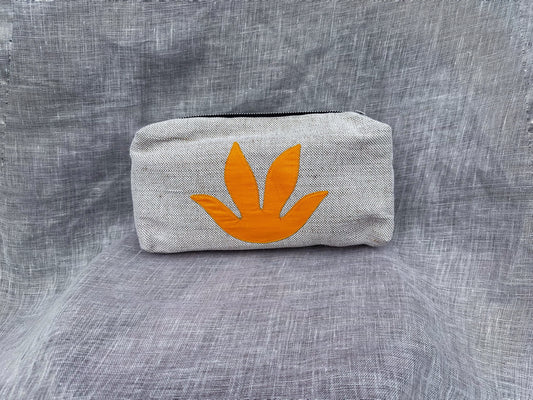 Botanical Makeup Bag in Orange