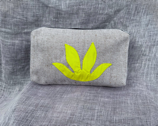 Botanical Makeup Bag in Yellow WEFTshop Yellow 