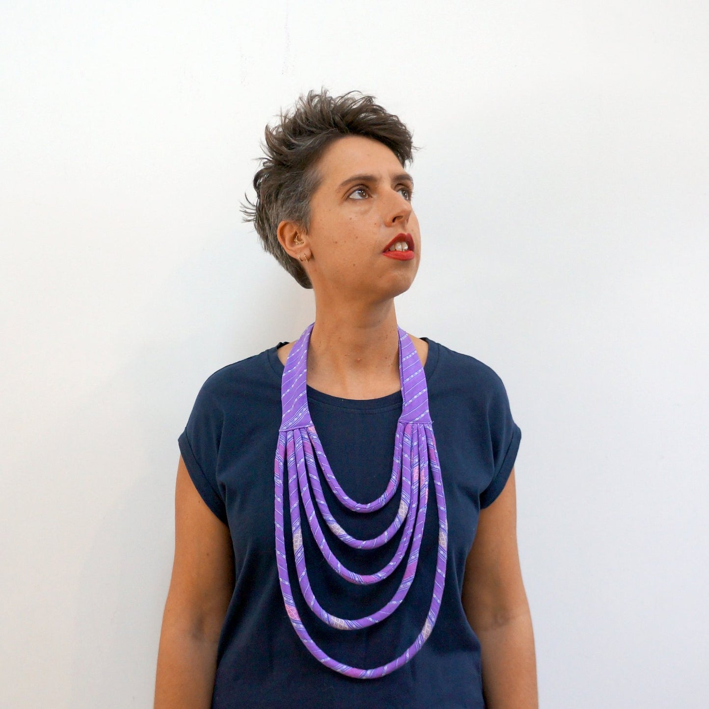 Ya Ta Kon Necklace- 5 strand Textile Jewellery WEFTshop 
