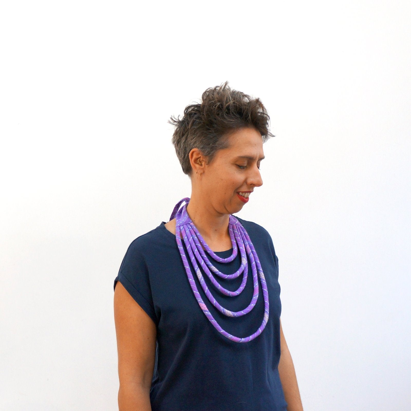 Ya Ta Kon Necklace- 5 strand Textile Jewellery WEFTshop 