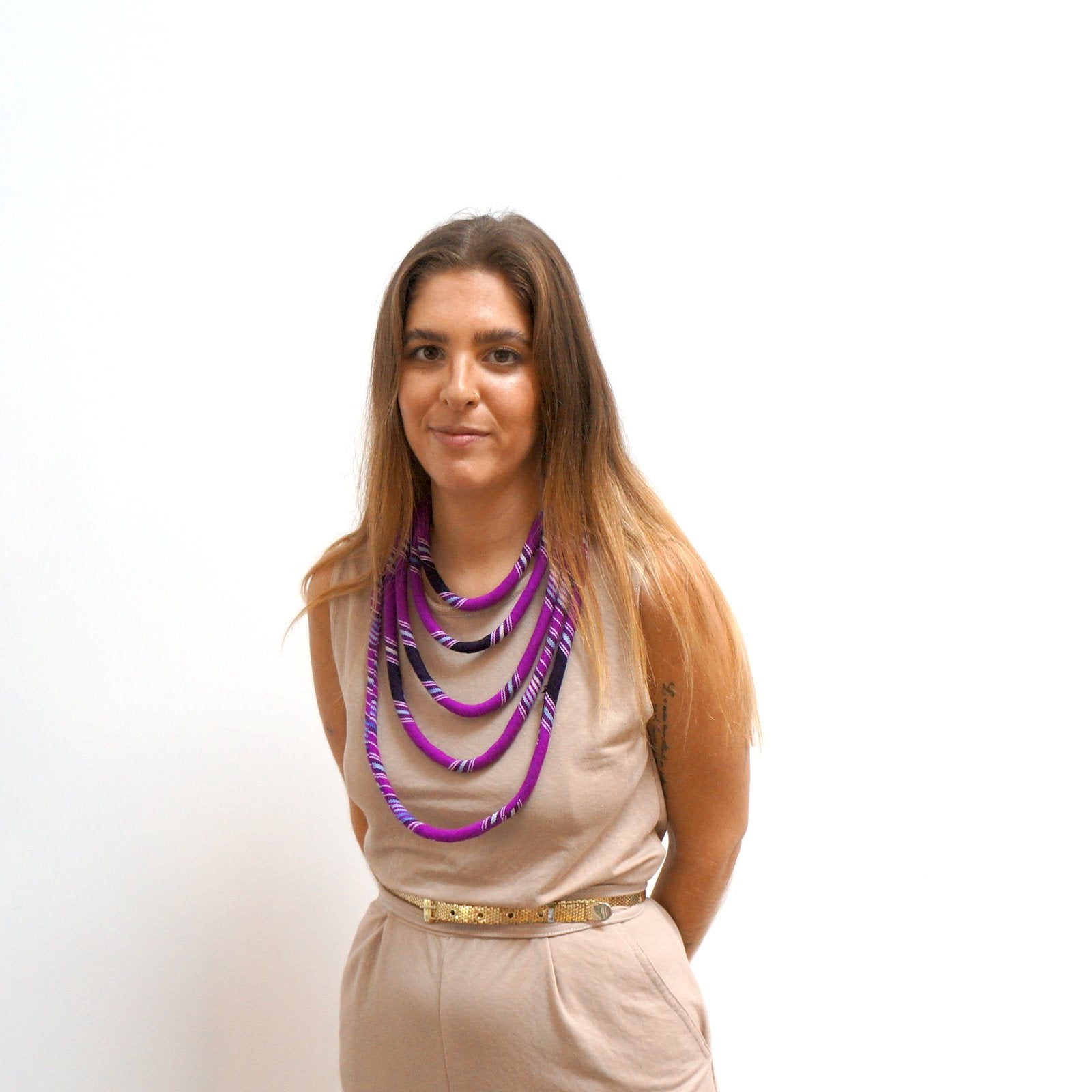 Ya Ta Kon Necklace- 5 strand Textile Jewellery WEFTshop 