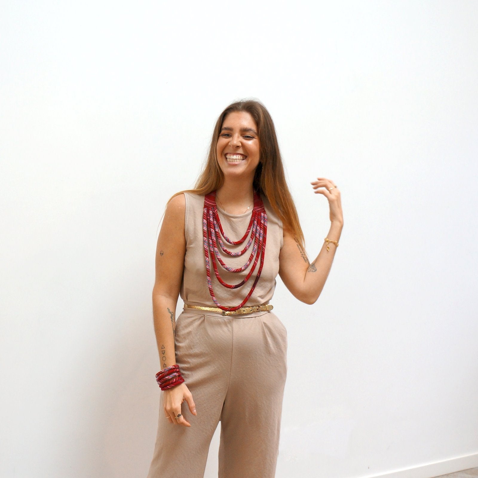Ya Ta Kon Necklace- 5 strand Textile Jewellery WEFTshop 