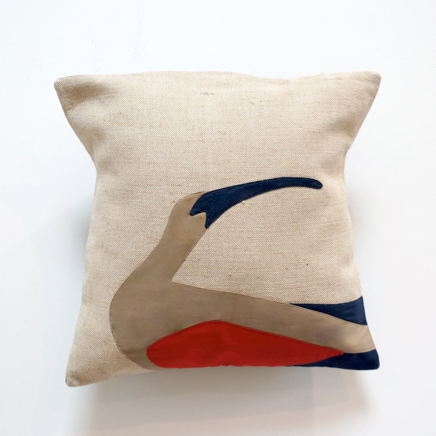 Ibis Cushion in Red and Navy Blue WEFTshop 40cm 