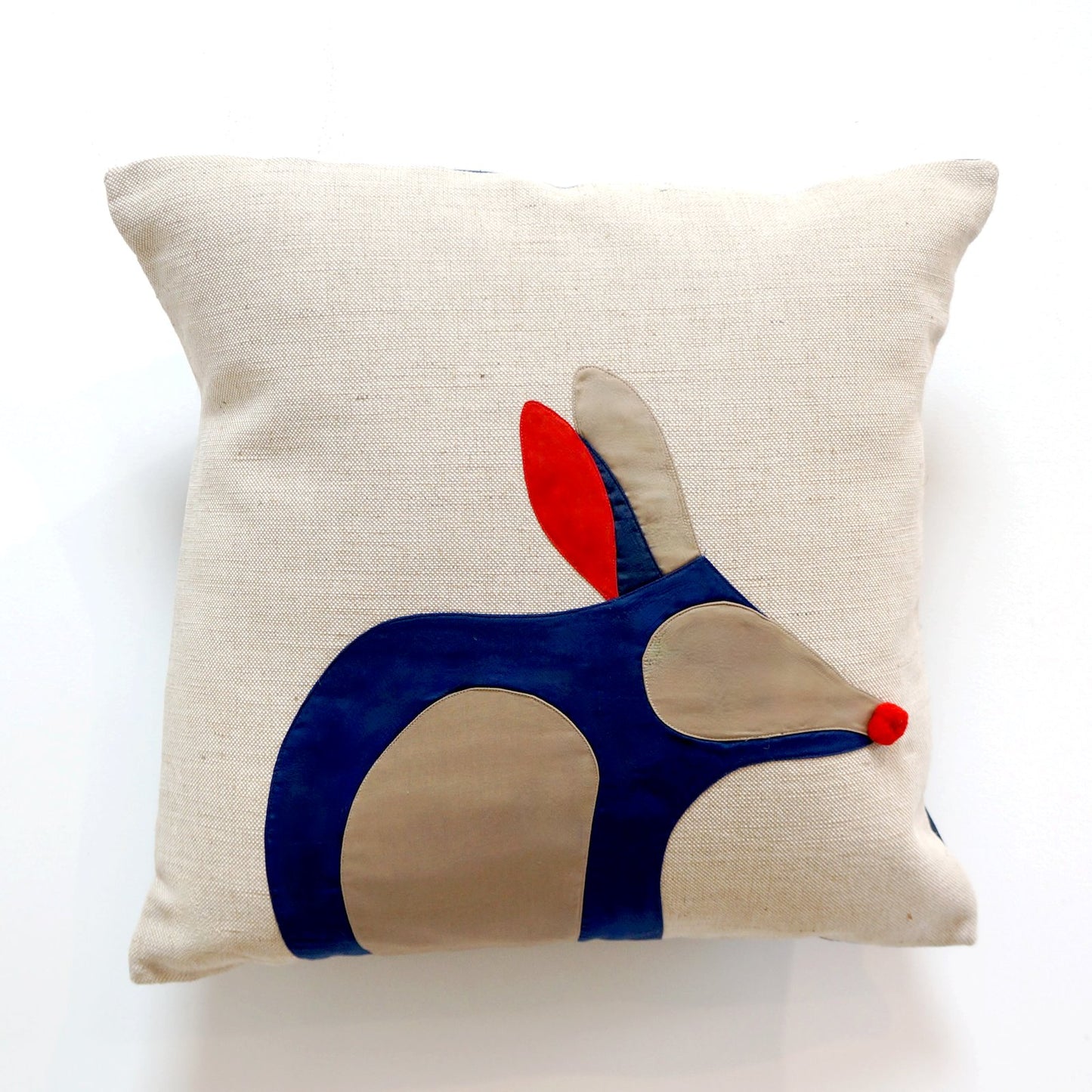Bilby Cushion in Navy Blue and Red WEFTshop 40cm 