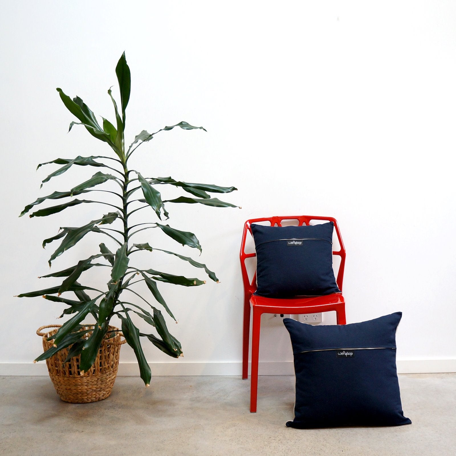 Bilby Cushion in Navy Blue and Red WEFTshop 