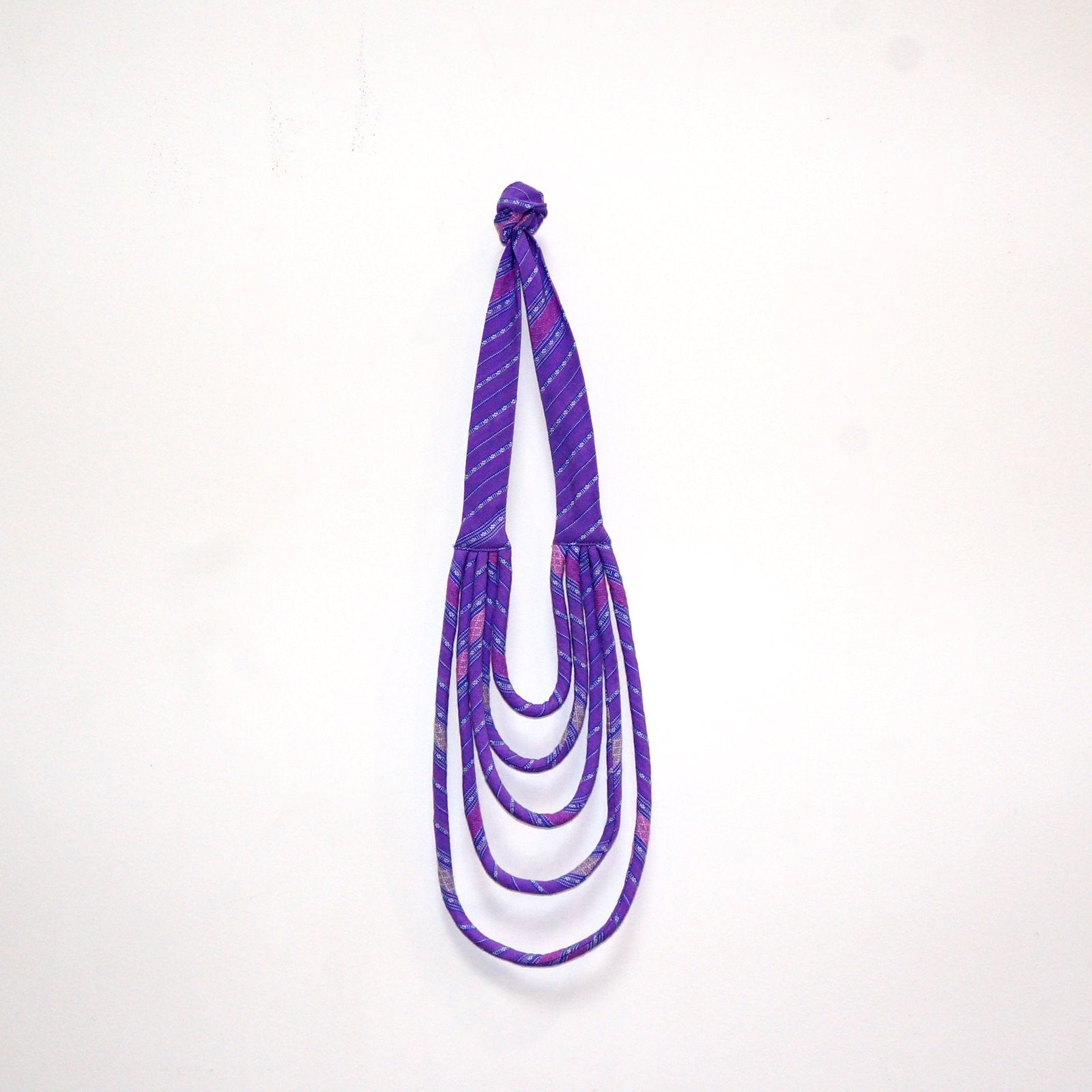 Ya Ta Kon Necklace- 5 strand Textile Jewellery WEFTshop Mauve 