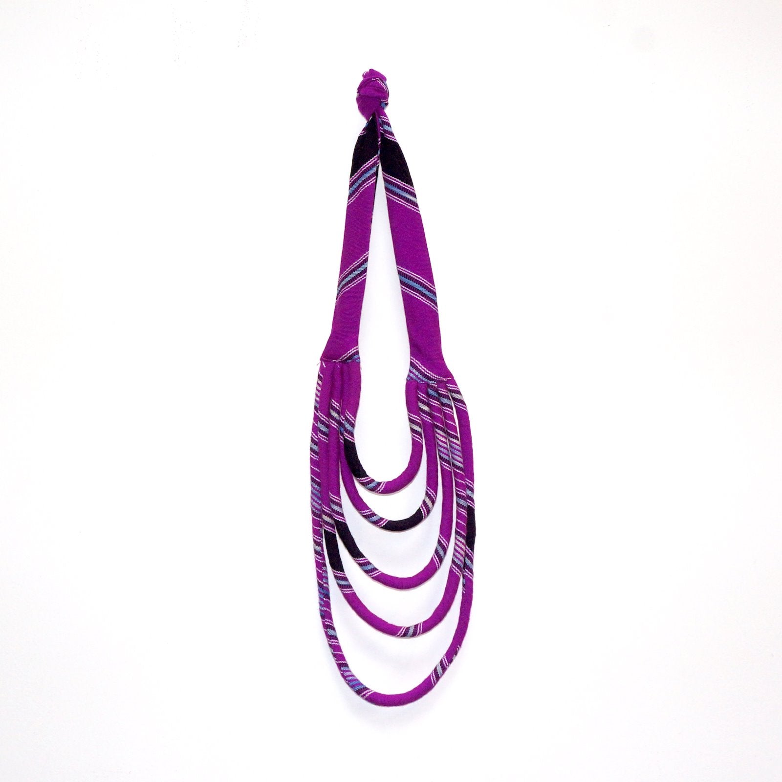 Ya Ta Kon Necklace- 5 strand Textile Jewellery WEFTshop Violet 