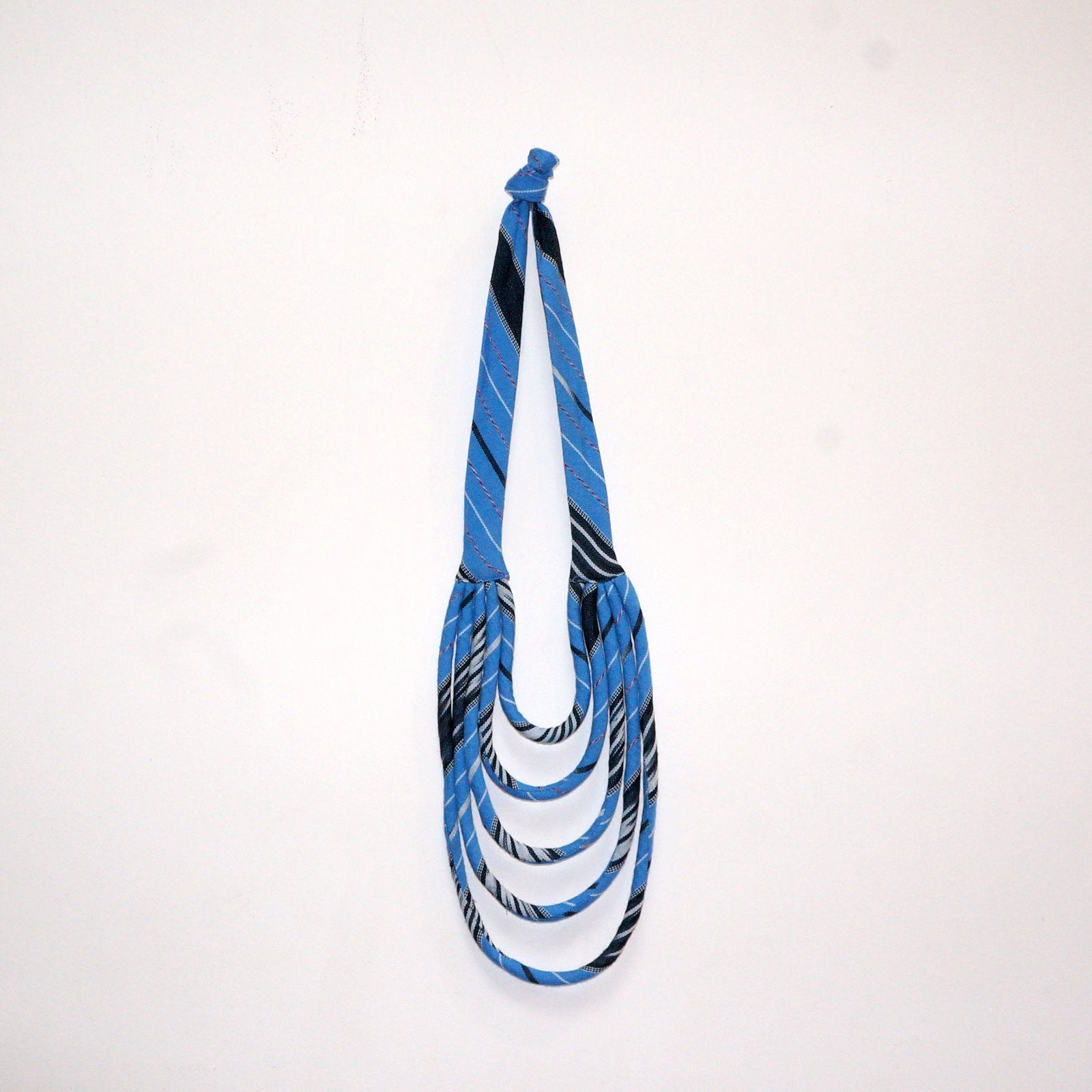 Ya Ta Kon Necklace- 5 strand Textile Jewellery WEFTshop Sky Blue 