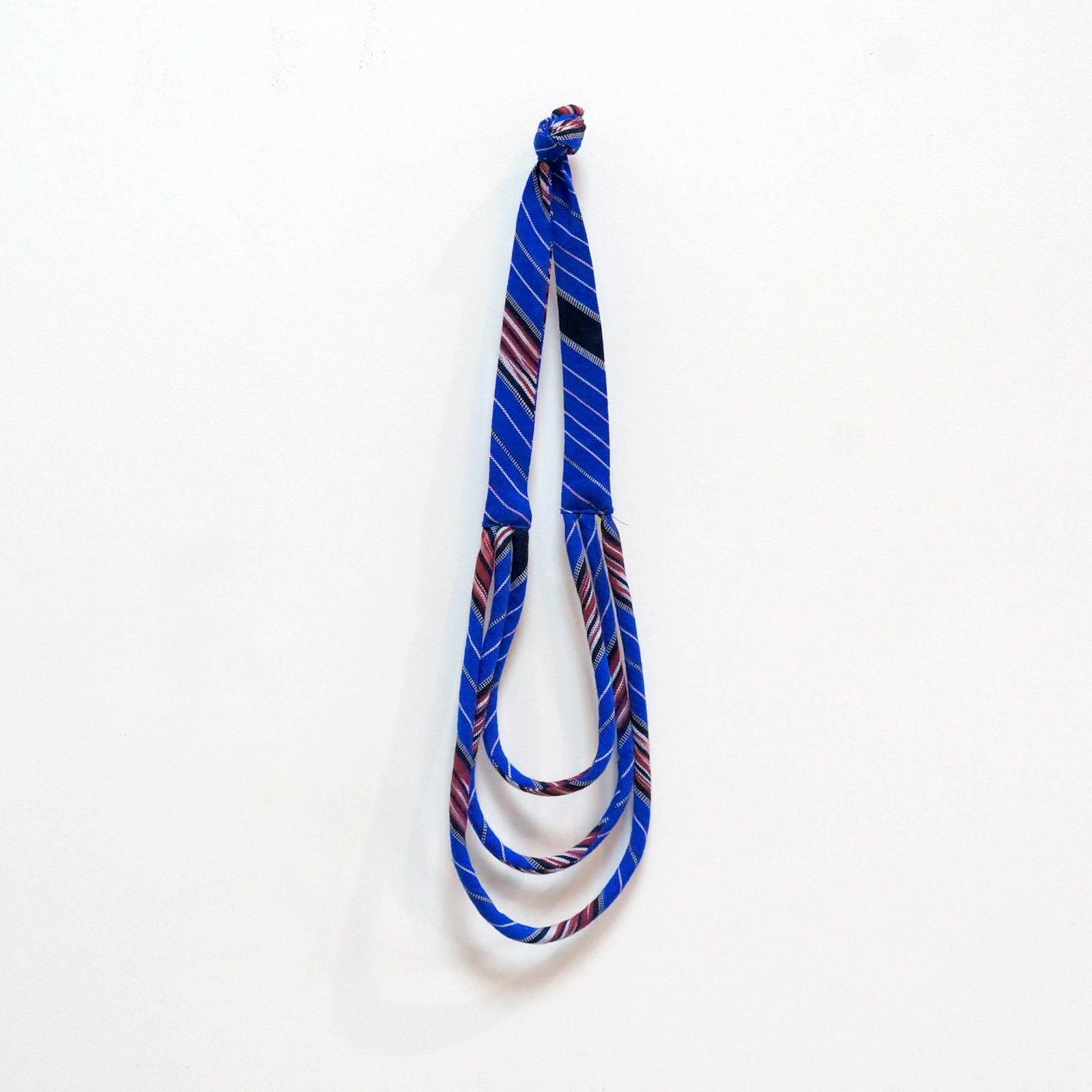 Ya Ta Kon Necklace - 3 strand Textile Jewellery WEFTshop Bright Blue 