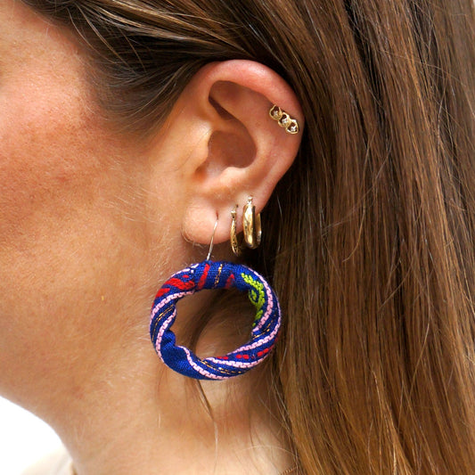 Ah Ji Earrings - small Textile Jewellery WEFTshop 