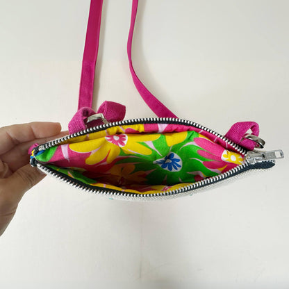 Mini Gumnut Crossbody Bag Convertible Clutch in Pink & Aqua