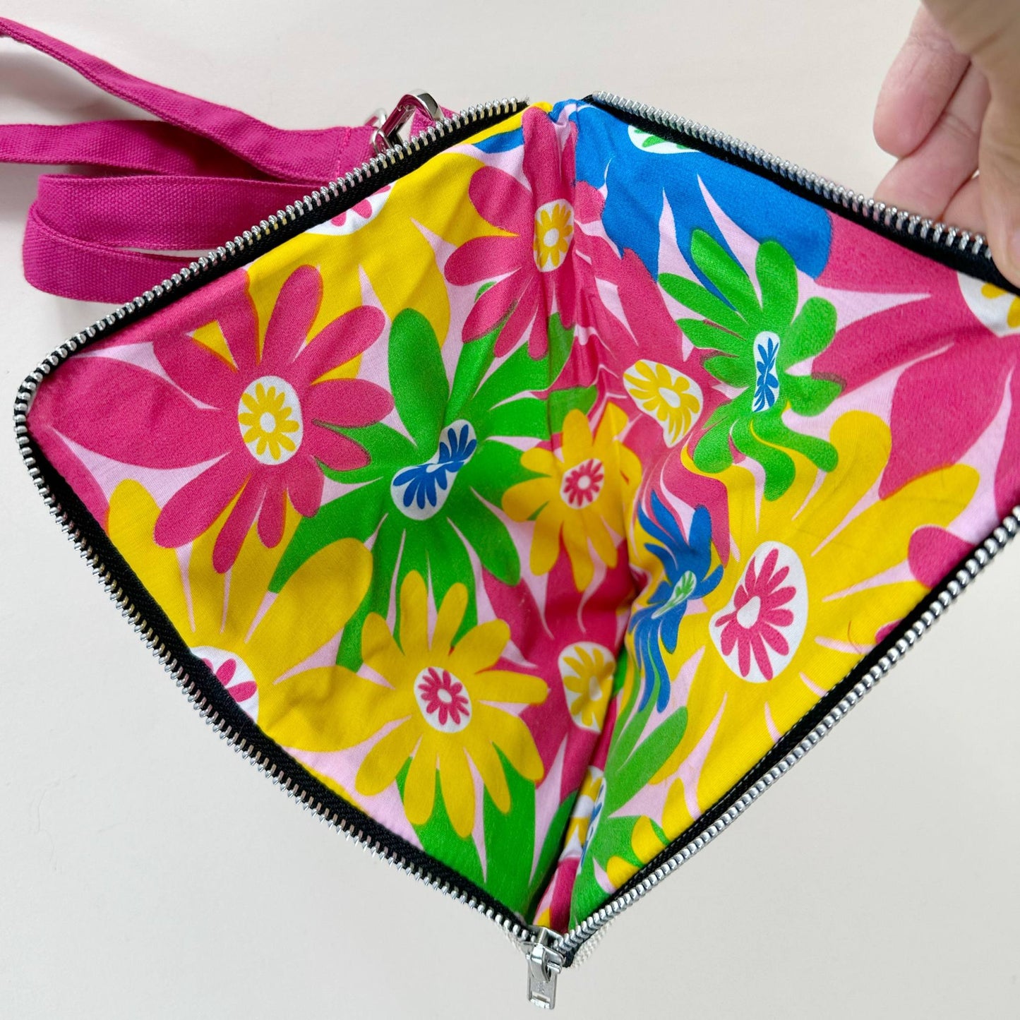 Mini Gumnut Crossbody Bag Convertible Clutch in Pink & Aqua