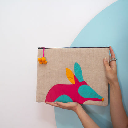 Bilby Laptop Wallet in Hot Pink and Aqua Bags and purses WEFTshop 