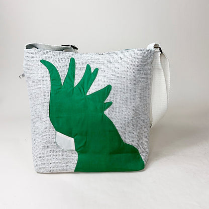 Cockatoo Crossbody Jute Shoulder Bag in Green