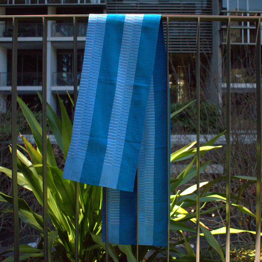 Mie Meh Scarf, Hand-Loomed - Deep Sea