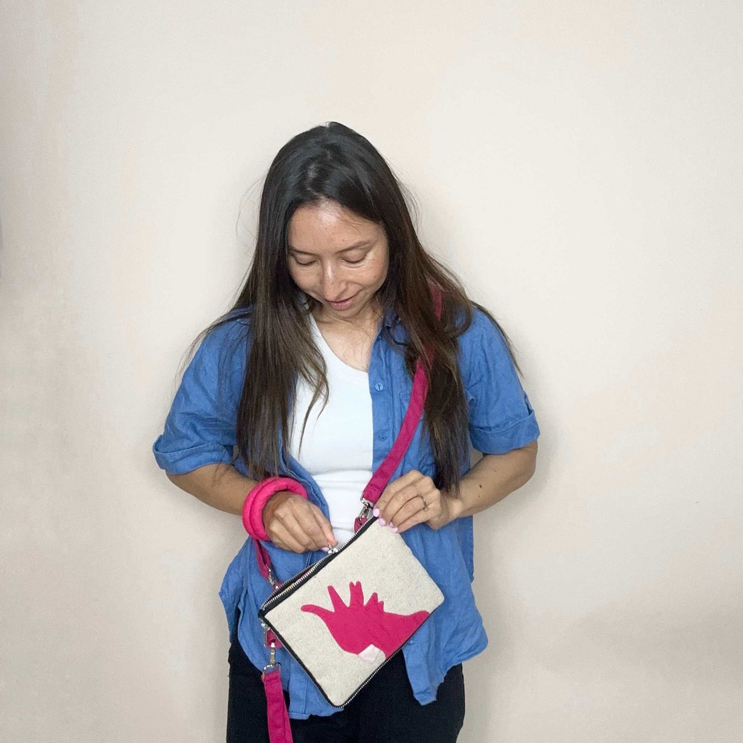 Cockatoo Jute Black Mini Crossbody Bag