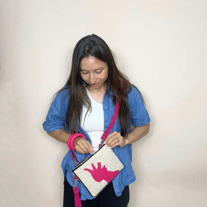 Cockatoo Jute Black Mini Crossbody Bag