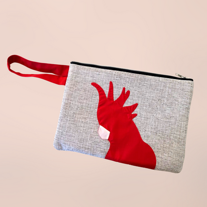 Cockatoo Jute Clutch in Red