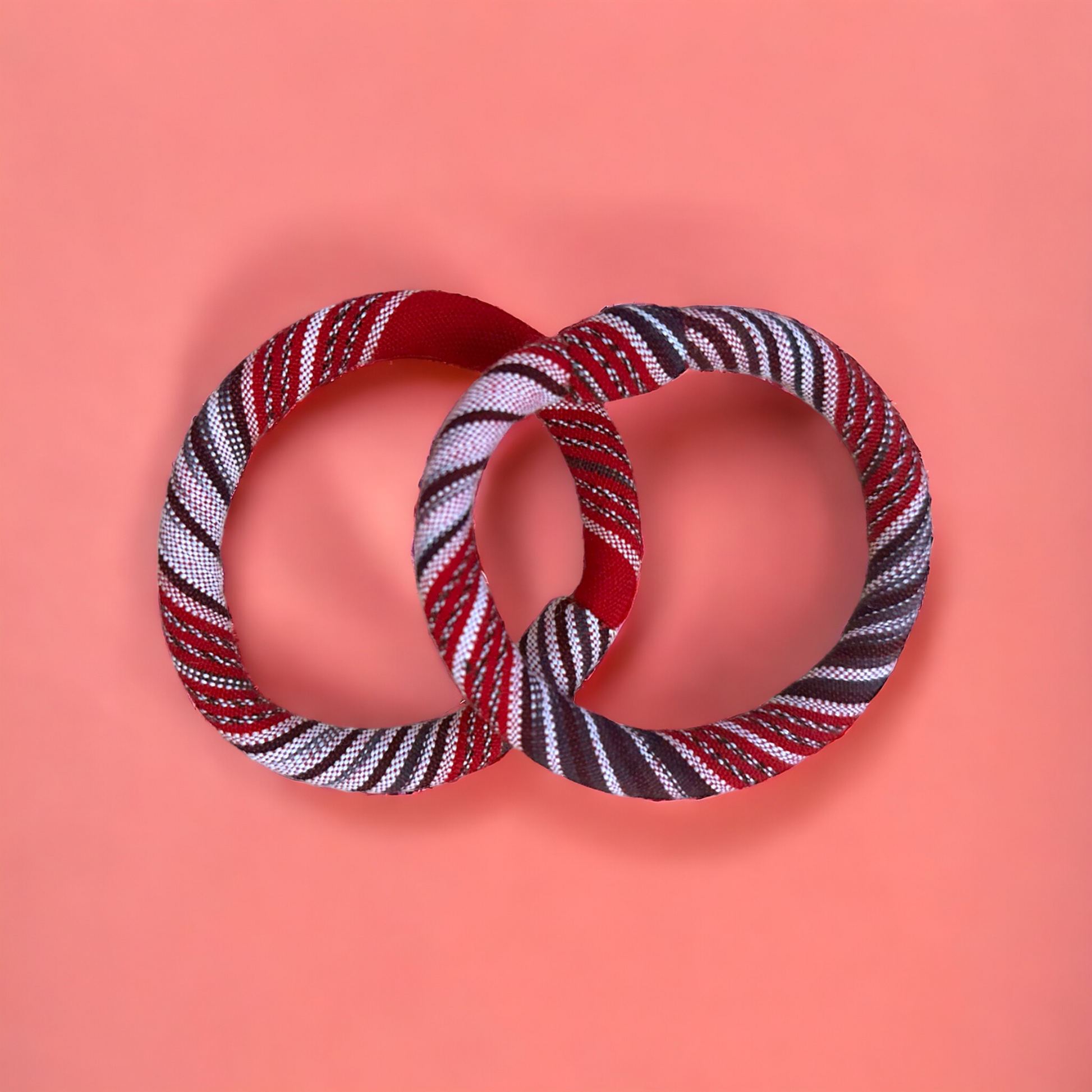 Textile Fabric Single Bangles in Red Flatlay