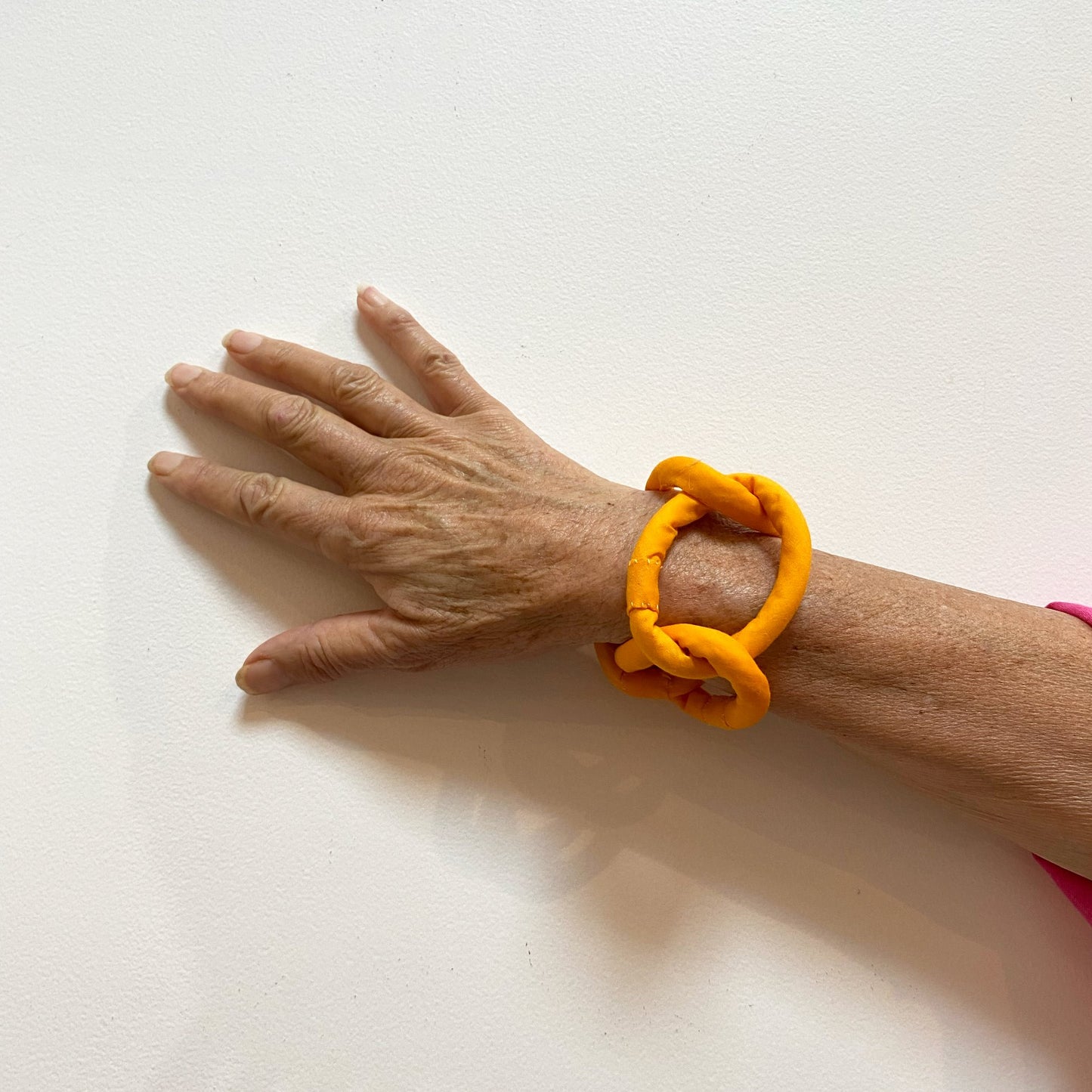 Ah Htoi Bangle - Block Colour Textile Jewellery WEFTshop Sunshine 