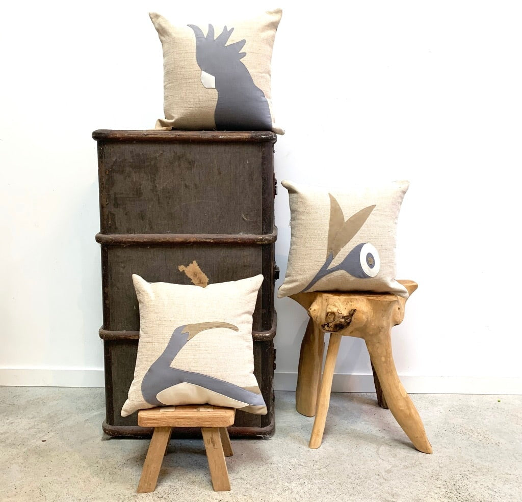 Ibis Cushion in Grey WEFTshop 