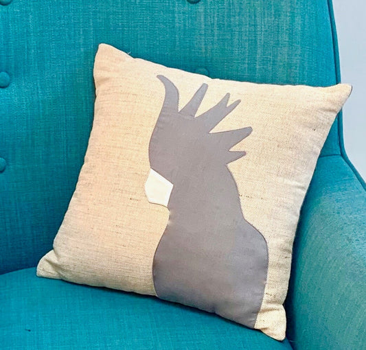 Cockatoo Cushion in Grey Homewares WEFTshop 