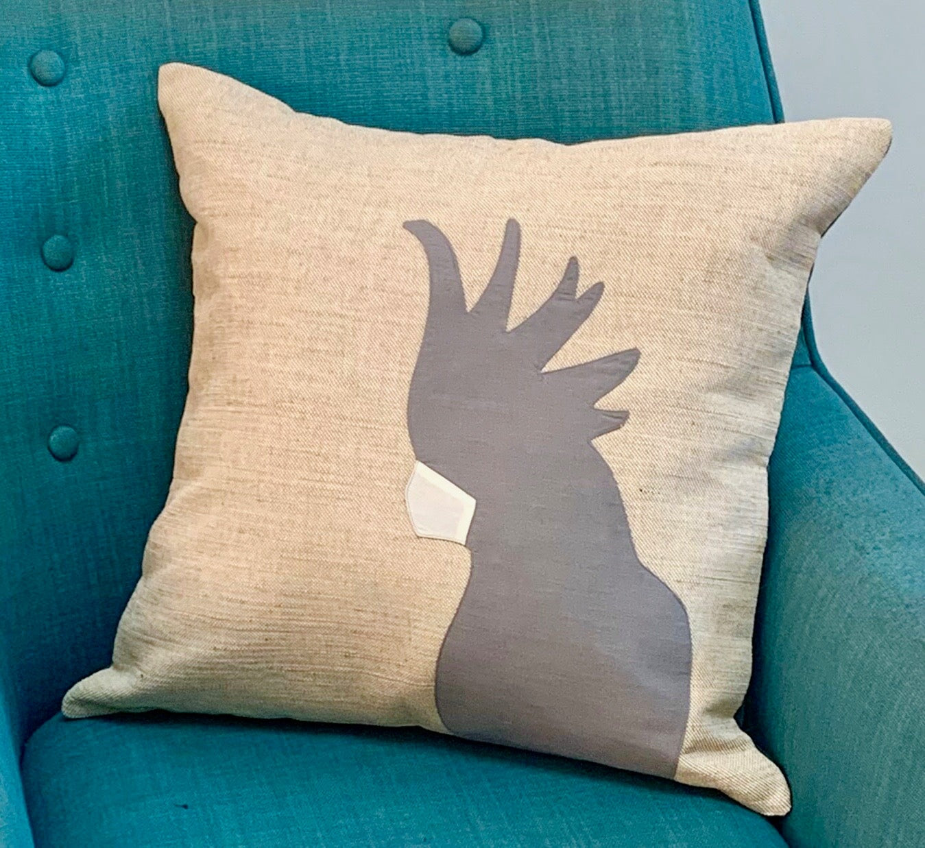Cockatoo Cushion in Grey