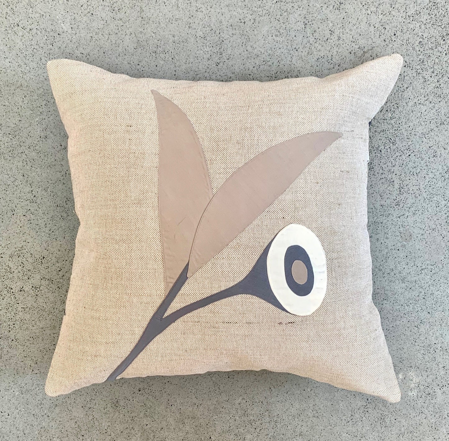 Gumnut Leaf Cushion in Grey WEFTshop 50cm 