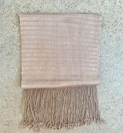 Pleh Meh Scarf in Sand, Hand-Loomed Scarves and shawls WEFTshop 