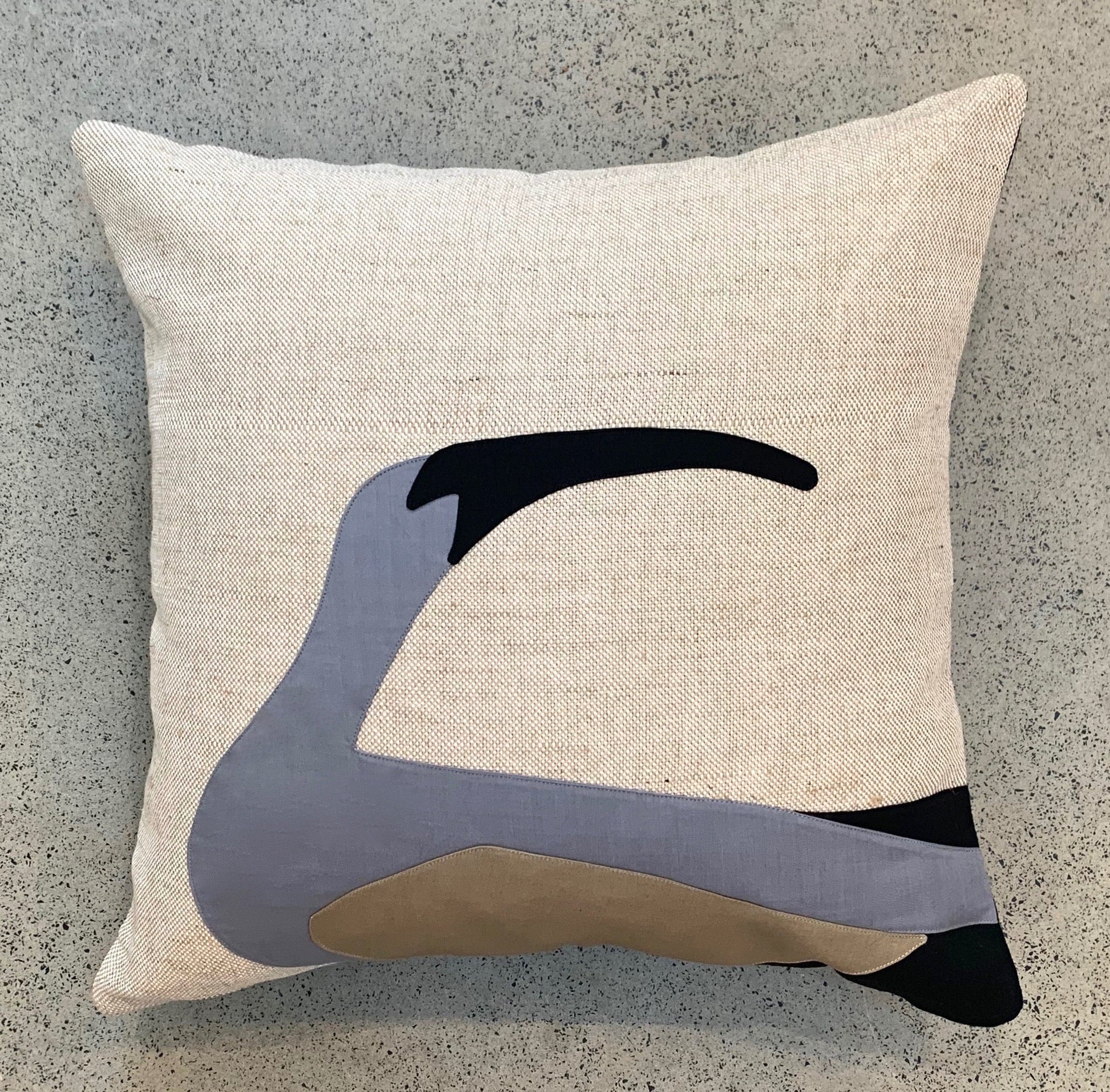 Ibis Cushion in Grey and Black WEFTshop 50cm 