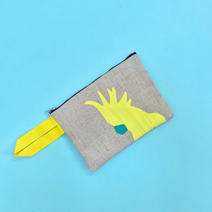 Cockatoo Jute Clutch in Yellow Bags and purses WEFTshop 
