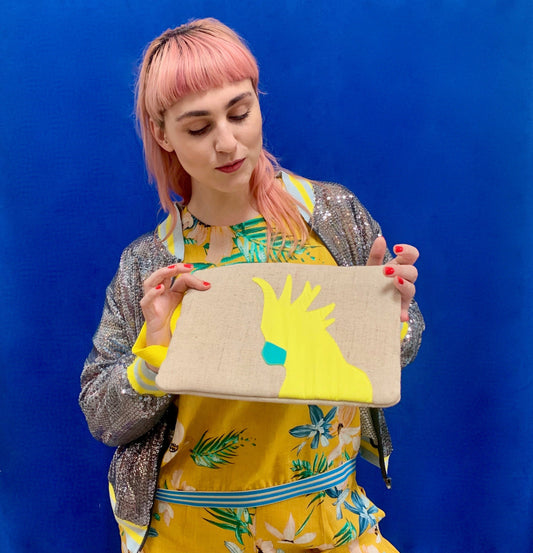 Cockatoo Clutch in Yellow