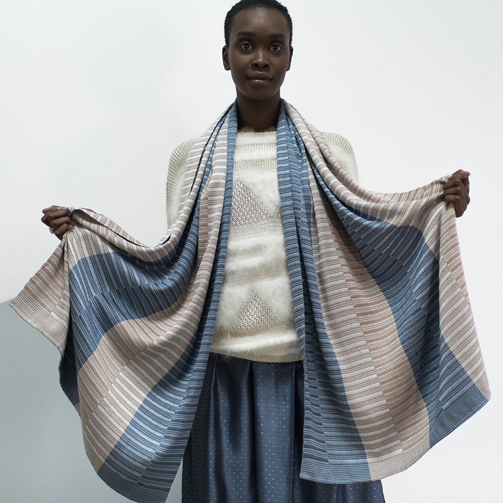 Mie Meh Shawl, Hand-Loomed Scarves and shawls WEFTshop Grey | Soft Grey | Blush | Sand 