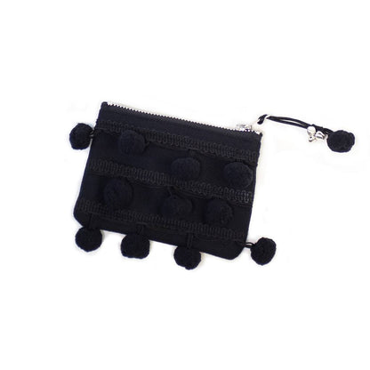 Ha Leh Handmade Pom Pom Purse in Black Bags and purses WEFTshop 