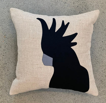 Cockatoo Cushion in Black WEFTshop 