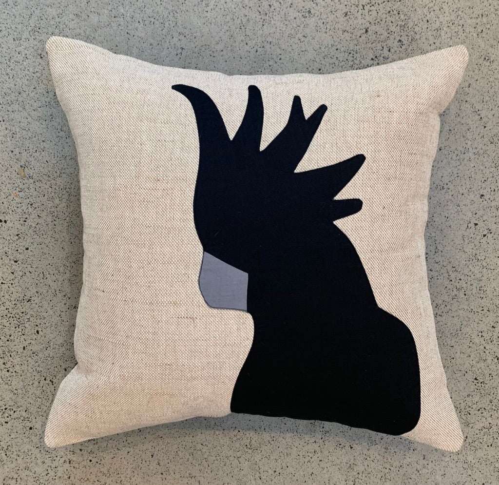Cockatoo Cushion in Black